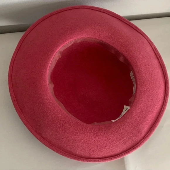 VTG Nordstrom Pink Hat 100% Rabbit Hair Made In England Fedora Derby Brooch Pin - Picture 8 of 15
